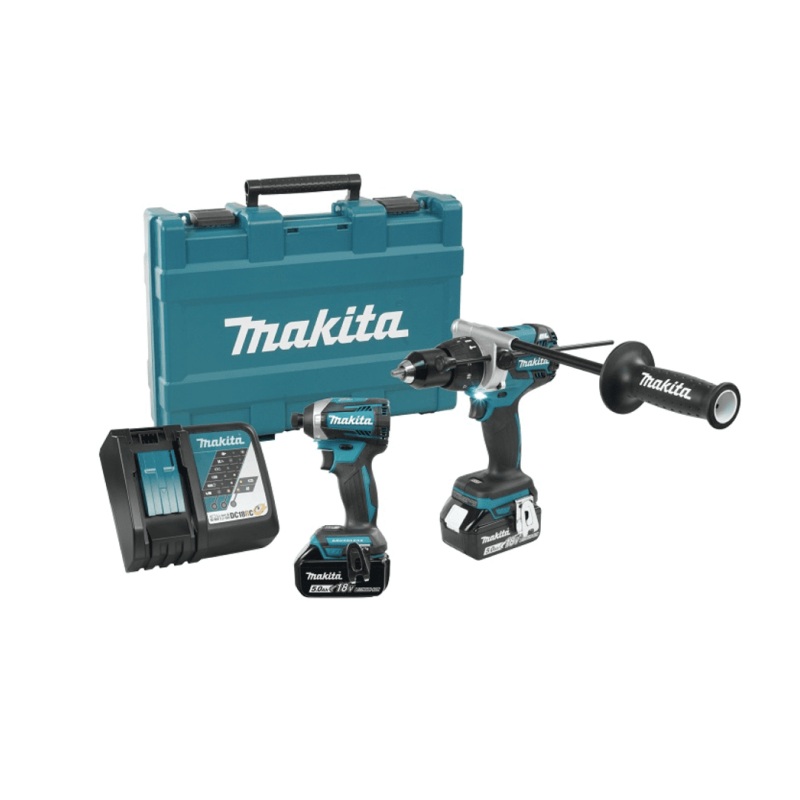 1/2" Cordless Hammer Drill with 1/4" Cordless Impact Driver with Brushless Motor