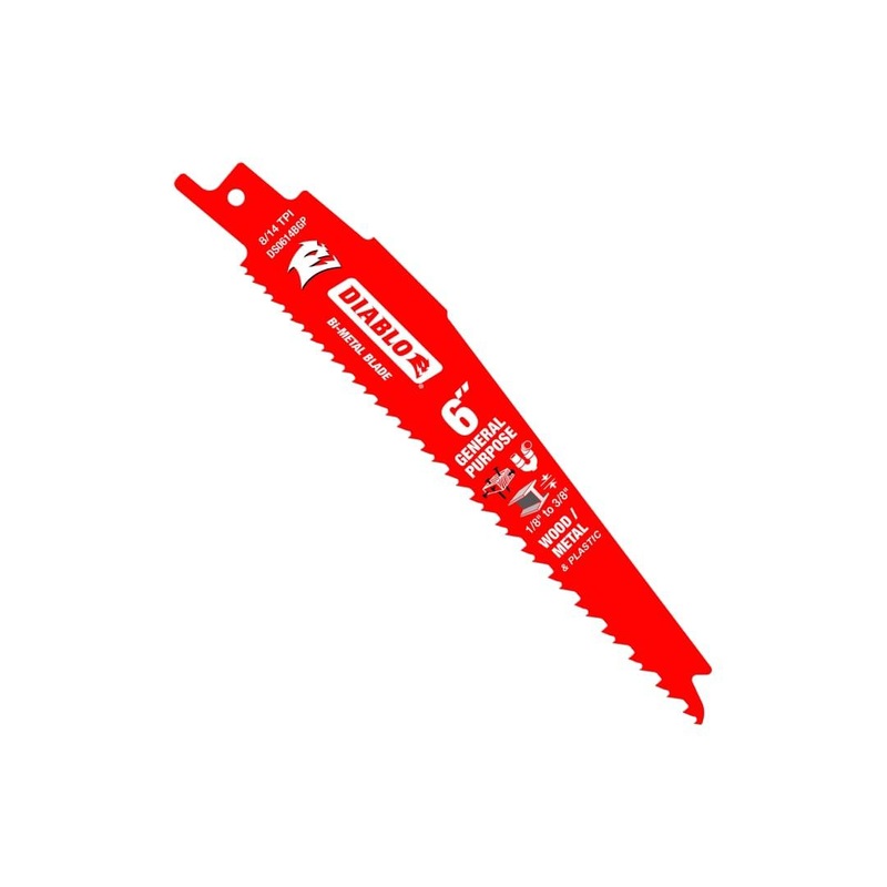 6 in. Bi-Metal Reciprocating Blade for Nail-Embedded Wood, Metal, and Plastic 5PC