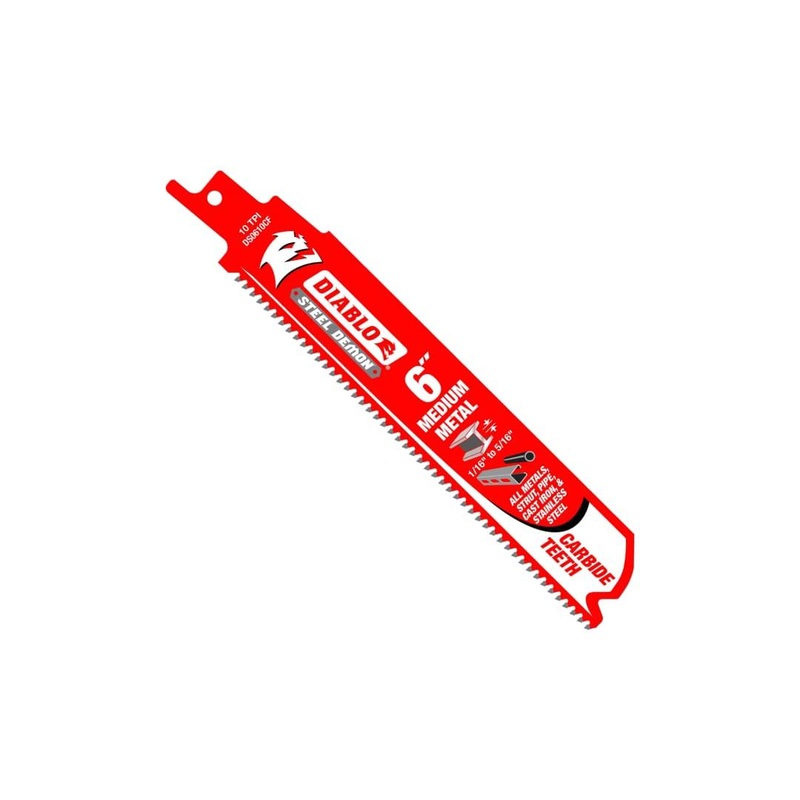 6 in. Steel Demon Carbide Reciprocating Blades for Medium Metal Cutting