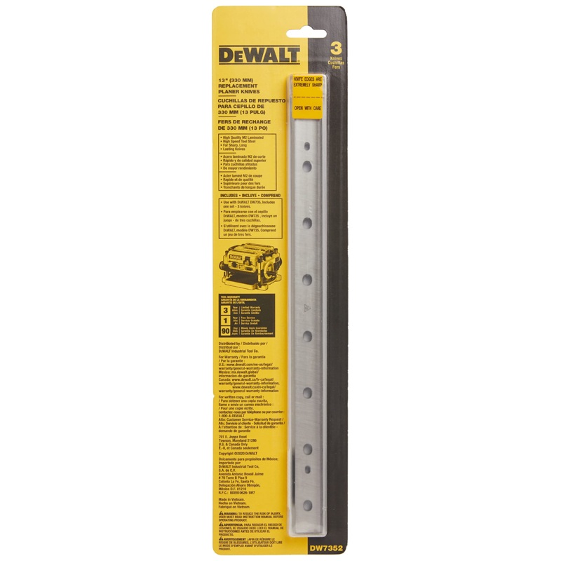 Dewalt 3 Pcs Replaceable Thickness Planer Blade 13" for DW735 (DW7352)