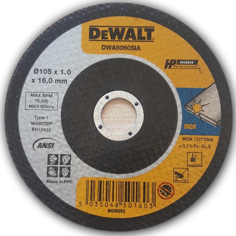 Dewalt DWA8060SIA S/S Cut Off Wheel 4" Super Thin (DWA8060B50 INOX)