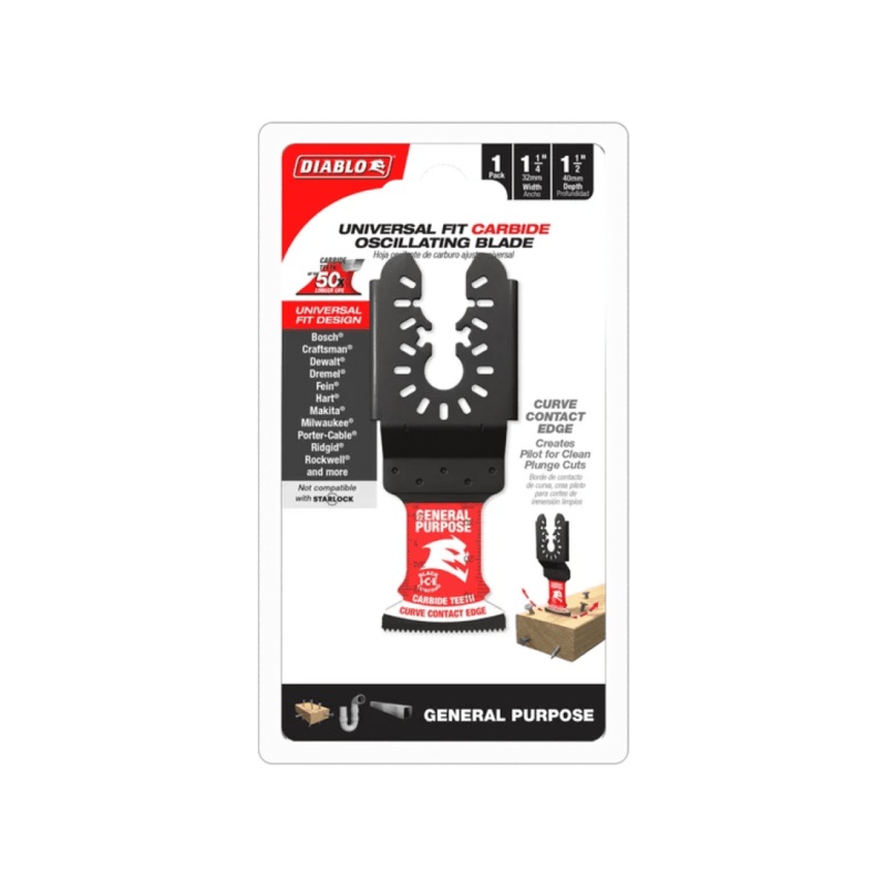 1-1/4 in. AMPED Demo Demon Universal Fit Carbide Teeth Oscillating Blade for General Purpose Cuts