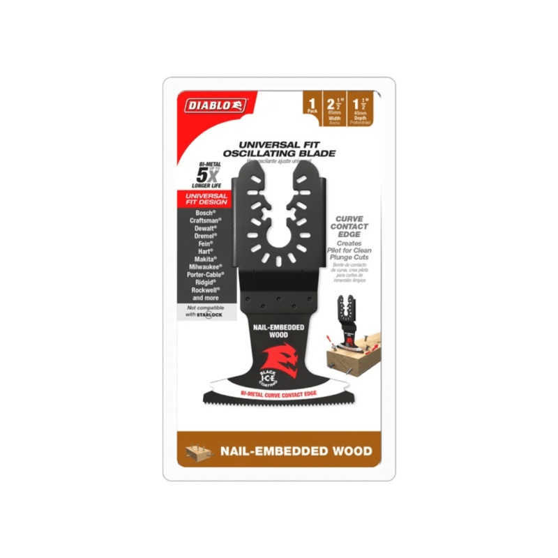 2-1/2 in. Demo Demon Universal Fit Bi-Metal Oscillating Blade for Nail-Embedded Wood
