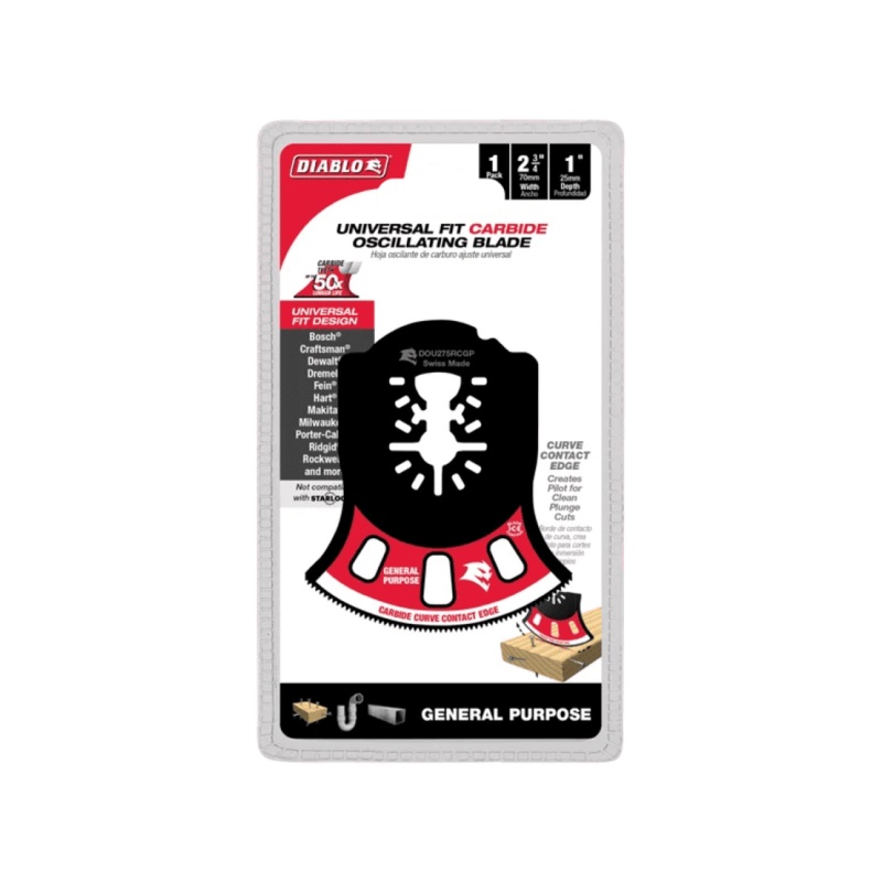 2-3/4 in. AMPED Demo Demon Universal Fit Carbide Teeth Oscillating Blade for General Purpose Cuts