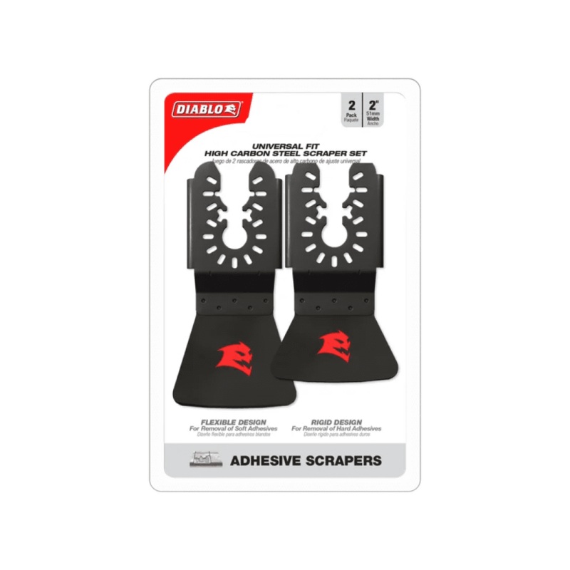 2PC Universal Fit High Carbon Steel Oscillating Scraper Set for Adhesive Removal