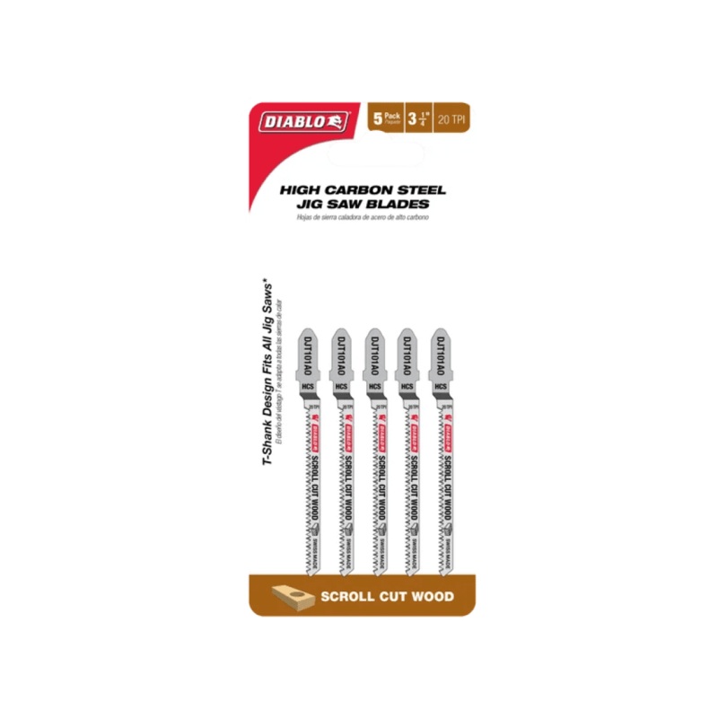 3-1/4 in. 20TPI High Carbon Steel Jig Saw Blade Set for Wood