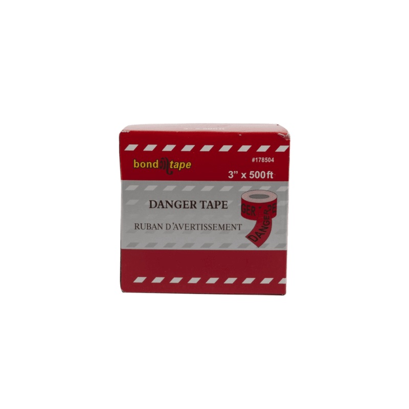 3" x 500' Red Barrier Danger Tape With Dispenser - 178504