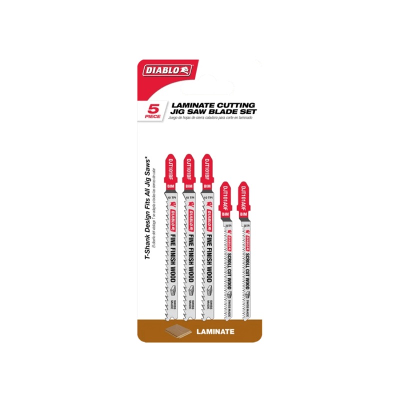 5PC 3-1/4 in. Bi-Metal Jig Saw Blade Set for Laminate Material