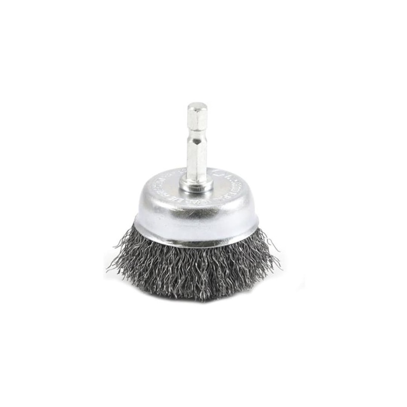 Crimped Wire Cup Brush 3in Shank 1/4in