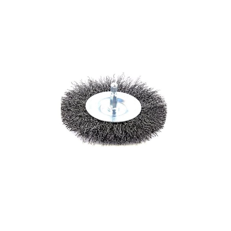 Crimped Wire Wheel Brush 3in Shank 1/4in