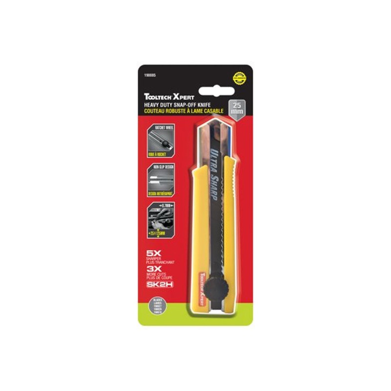 Heavy Duty Snap-off Utility Knife Ratchet-lock Blade 25x0.7x125mm
