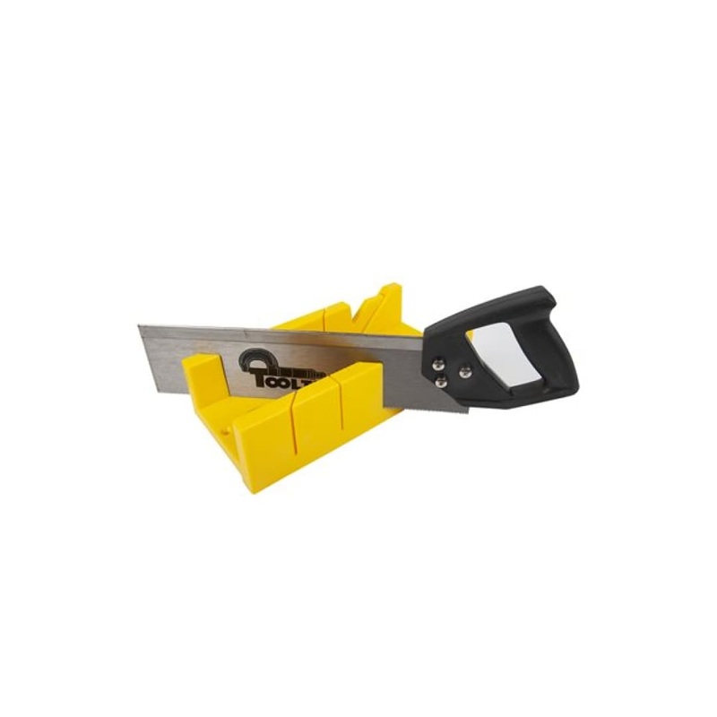Plastic Mitre Box With Saw Set 12" Yellow
