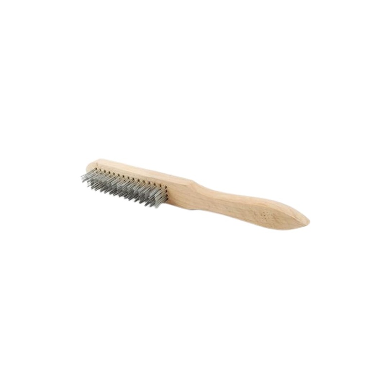 Wire Bristle Hand Brush 4 Row Steel Bristles