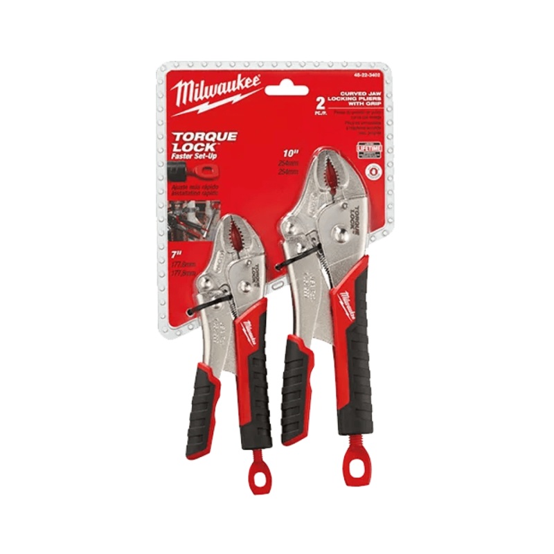 2PC Torque Lock Curved Jaw Locking Pliers Set