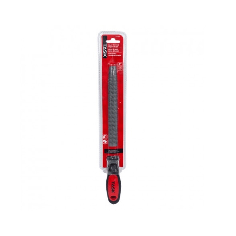 8" Half Round Wood Rasp with Soft Touch Rubber Grip