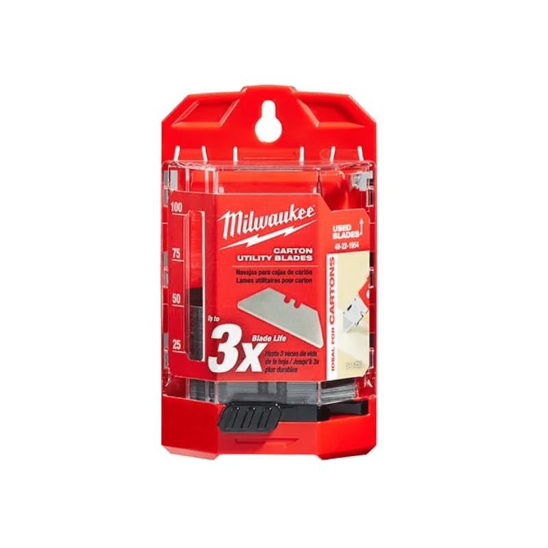 Carton Utility Knife Blades with Dispenser 50-Pack