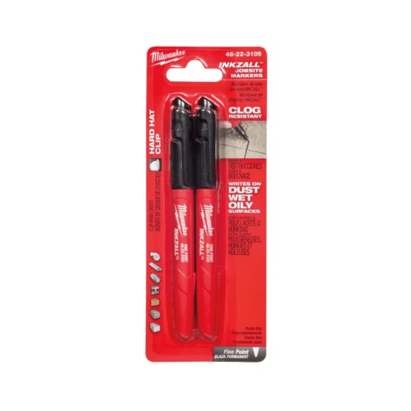 INKZALL Black Fine Point Marker 2-Pack