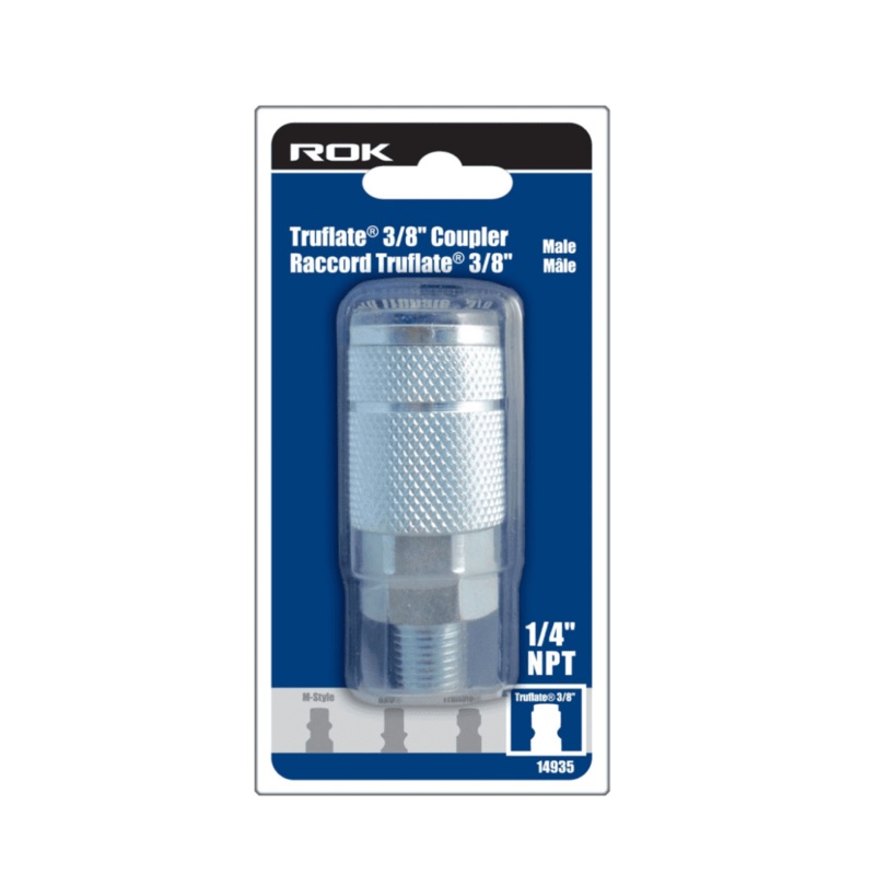 1/4" Male Coupler 3/8 Auto Tru-flate