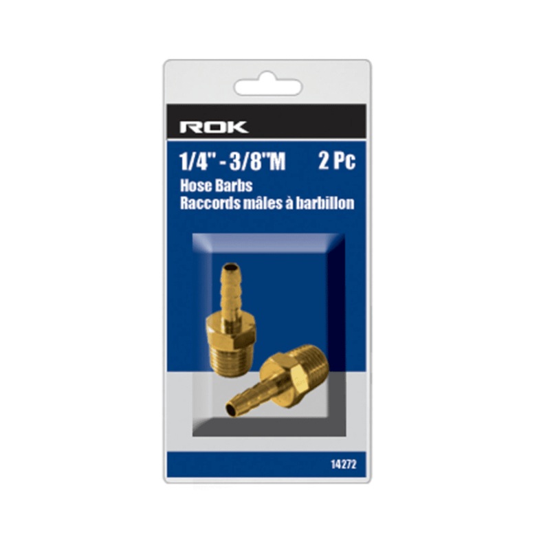 3/8" Male  1/4"Barb Hose Barb 2-Pack