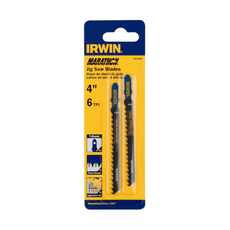 4" 6 TPI T Shank Carbon Fleam Ground Jig Saw Blade 2-Pack