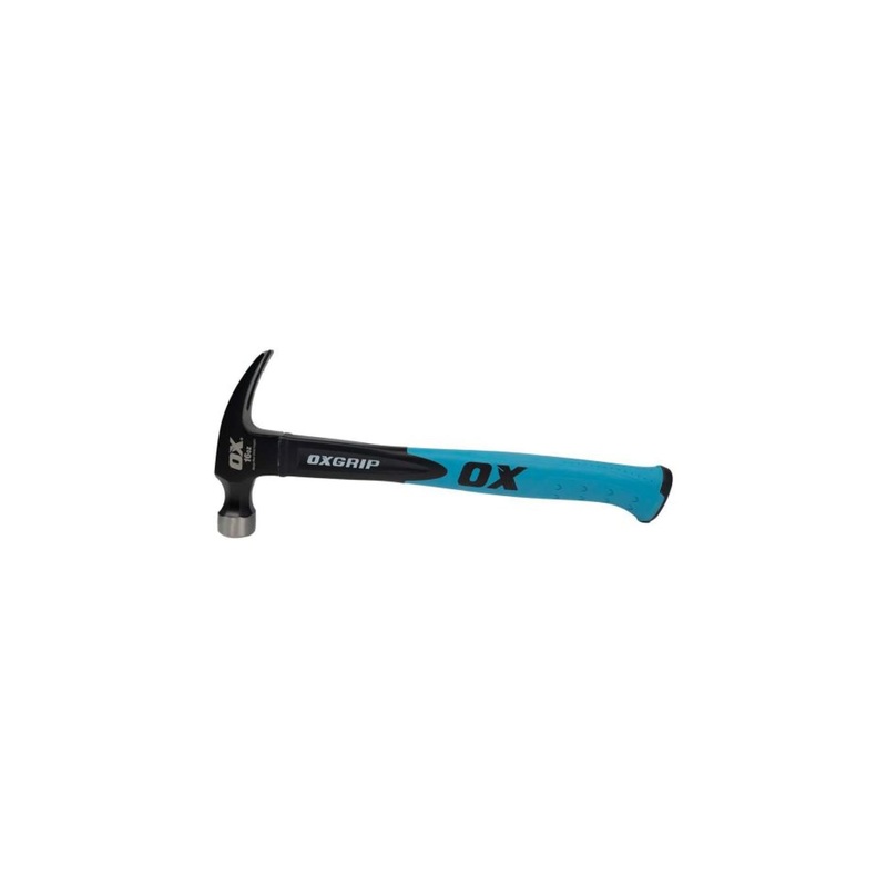 OX Trade 16-ounce Fiberglass Handle Straight Claw Hammer