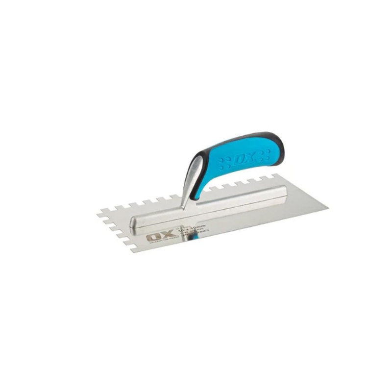 OX Trade Carbon Steel Notch Trowel 11" X 4-3/4", V-notch, 1/4" X 3/16"