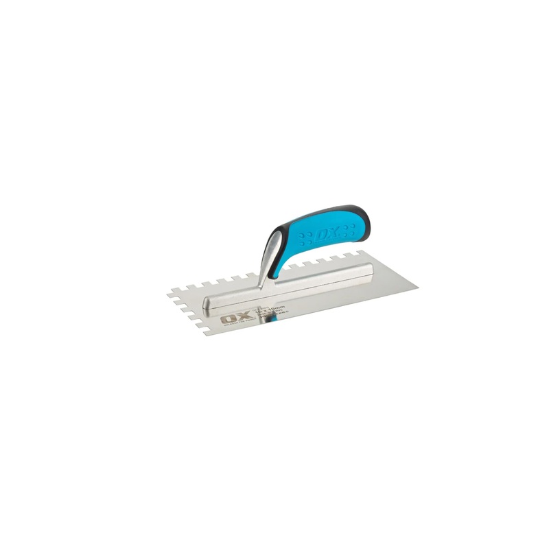 Pro 11-inch X 4-3/4-inch Stainless Steel Notch Trowel | 1/2 X 1/2 X 1/2 Square Notch