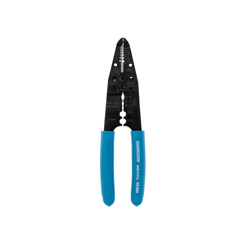 Channellock 908 Wire Stripper, 22 to 10 AWG Wire, 22 to 10 AWG Cutting Capacity