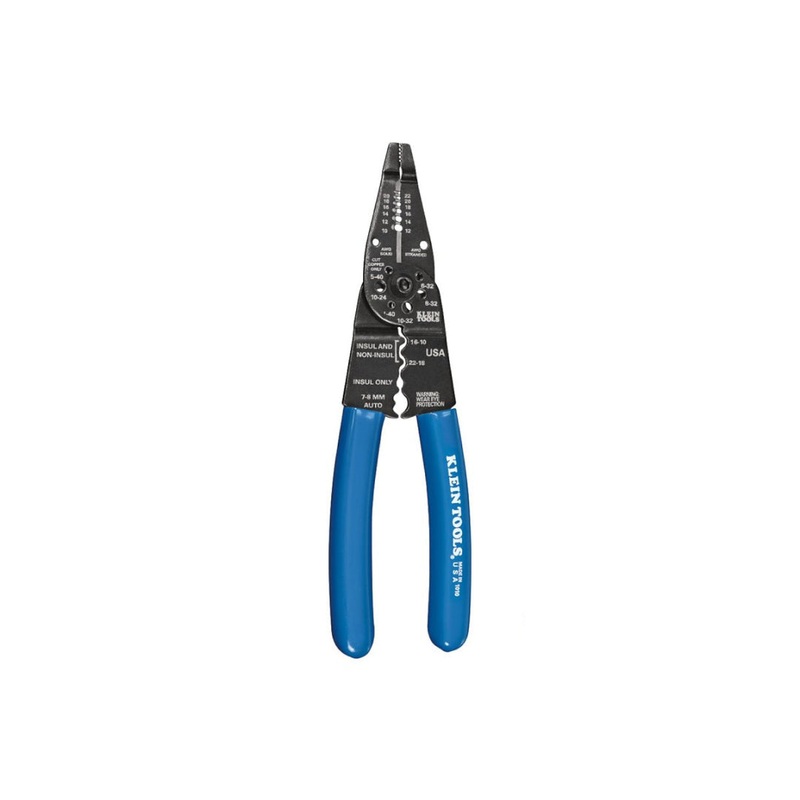 Klein Tools 1010 Long Nose Plier, 10 to 22 AWG Wire, 12 to 22 AWG Stranded Stripping