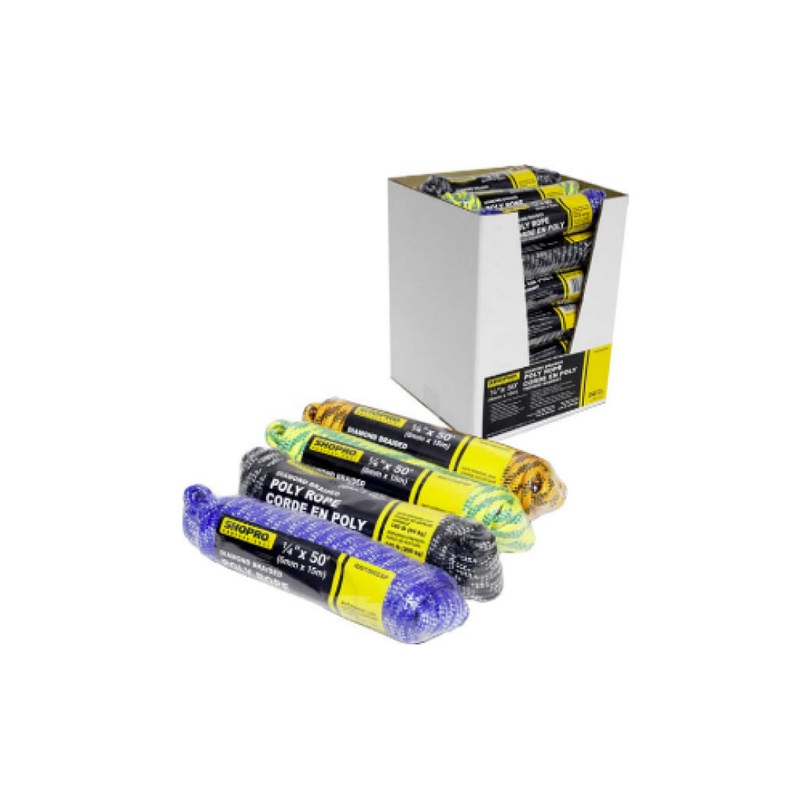 Polypropylene Diamond Braided Rope 3/8" x 50'