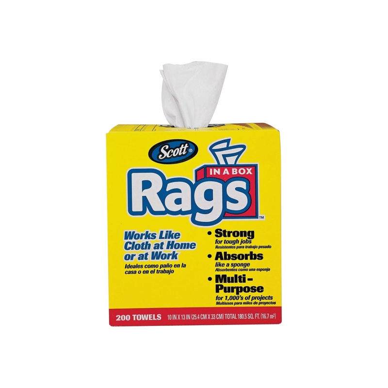 Scott 75260 Painter's Rag, 10 x 12 in, Cellulose Fiber, White