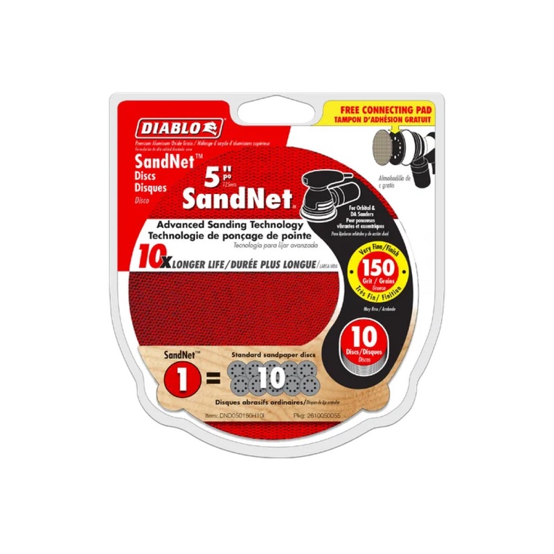 5" 150-Grit SandNET Sanding Discs with Connection Pad