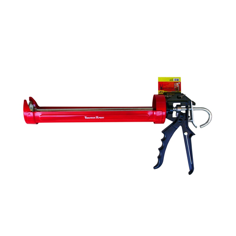 Pro Rotating Cradle-Style Caulking Gun with Auto Flow Stop 13" Red