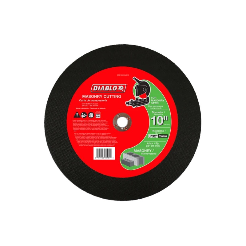 10" x 3/32" x 5/8" Masonry Cut-Off Disc