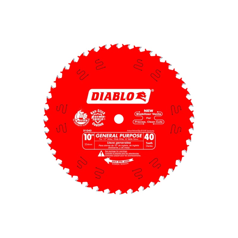 10" x 40-Teeth General Purpose Saw Blade for Wood