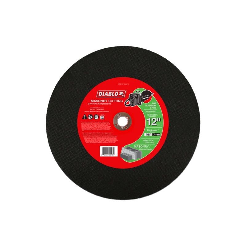 12" x 1/8" x 1" High Speed Masonry Cut-Off Disc
