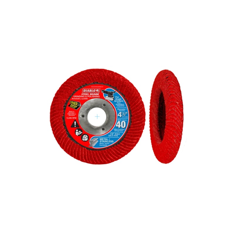 4-1/2" 40-Grit Steel Demon Corner-Edge Flap Disc for Metal