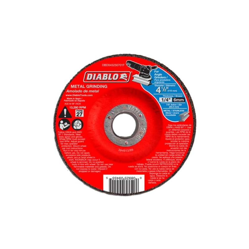 4-1/2" Metal Grinding Disc - Type 27