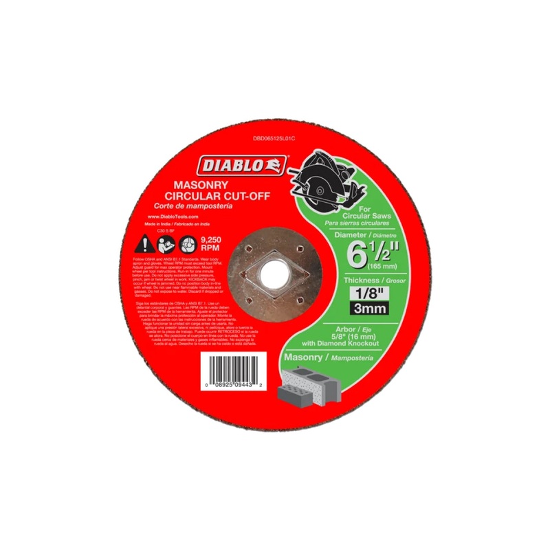 6-1/2" Carbide Masonry Cut-Off Disc