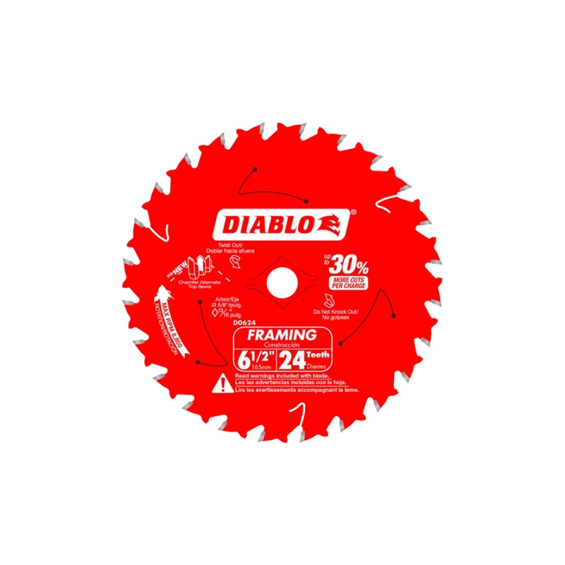 6-1/2" x 24-Teeth Framing Saw Blade for Wood