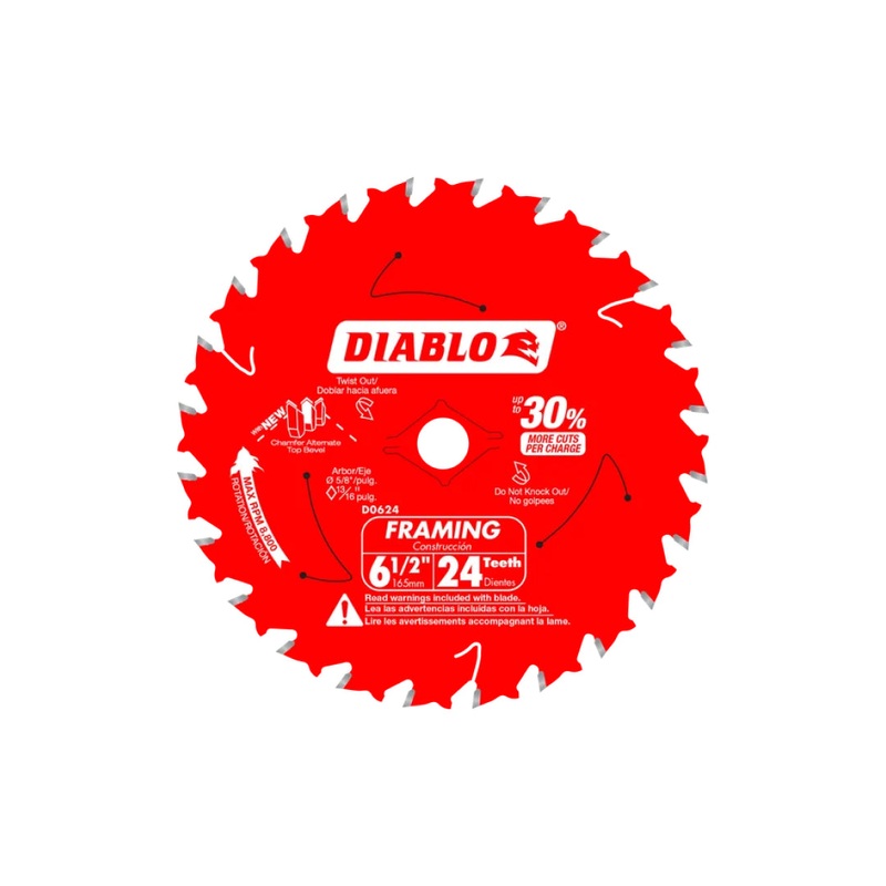 6-1/2" x 24-Tooth Framing Saw Blade 2PK