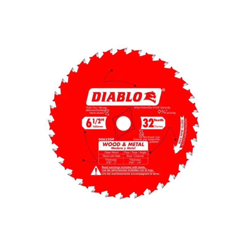 6-1/2" x 32-Teeth Carbide Saw Blade for Wood and Metal