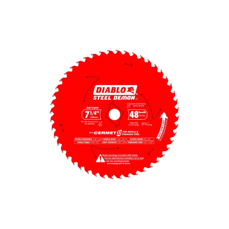 7-1/4" x 48-Teeth Steel Demon Cermet II Saw Blade for Medium Metal