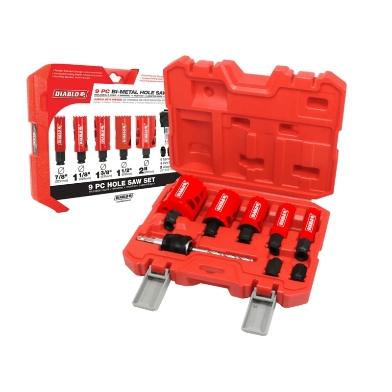 9PC General Purpose Bi-Metal Hole Saw Set