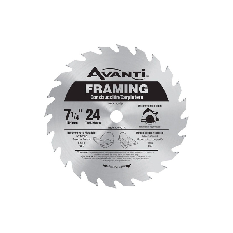 Avanti A0724A 7-1/4 in. x 24-Teeth Framing Saw Blade