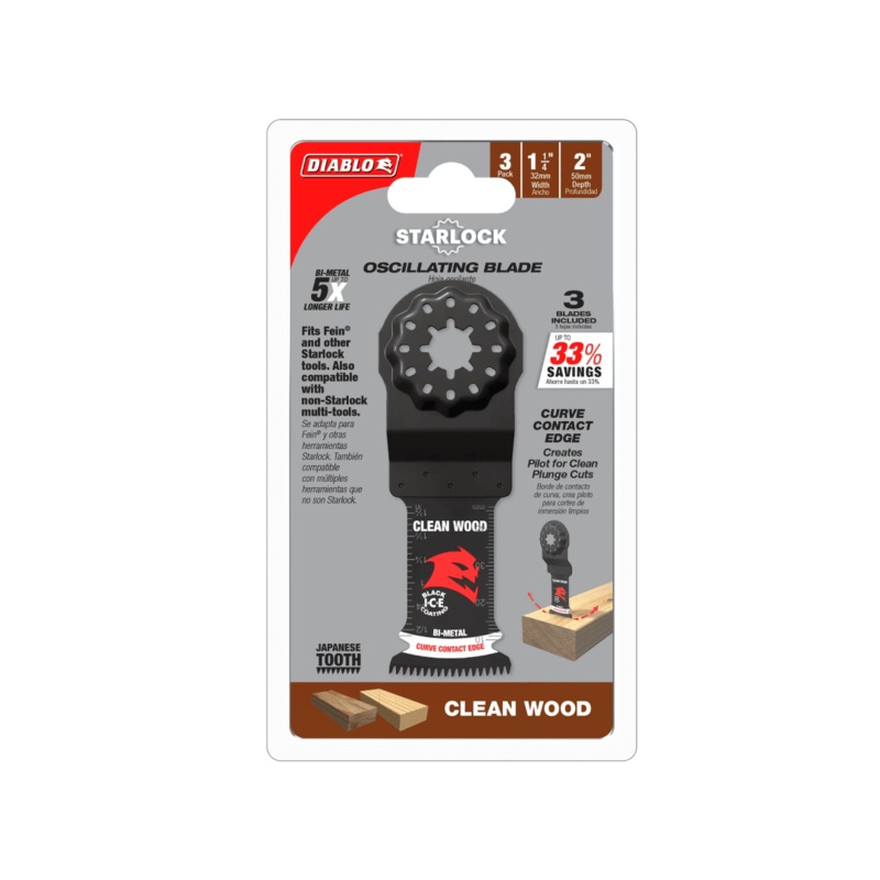 1-1/4 in. Starlock Bi-Metal Oscillating Blades for Clean Wood 3-Pack