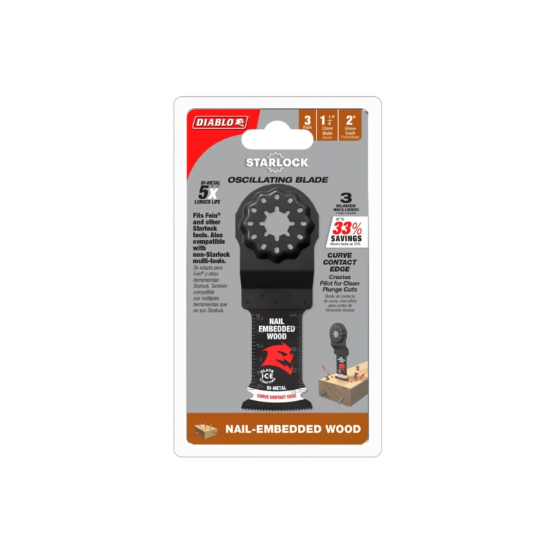 1-1/4 in. Starlock Bi-Metal Oscillating Blades for Nail-Embedded Wood 3-Pack