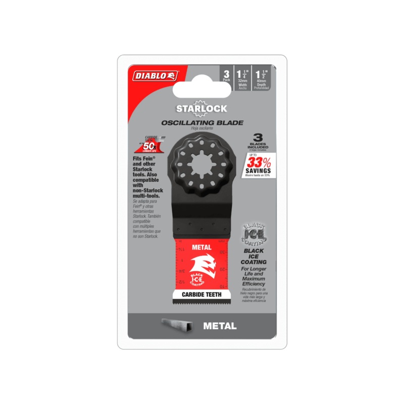 1-1/4 in. Starlock Carbide Oscillating Blades for Metal 3-Pack