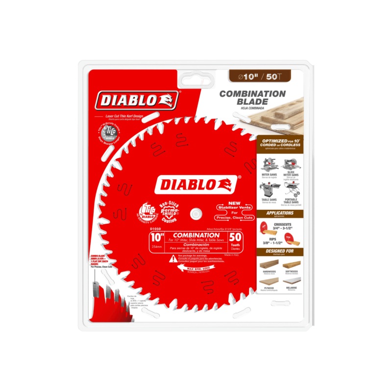 10 in. x 50 Tooth Combination Saw Blade