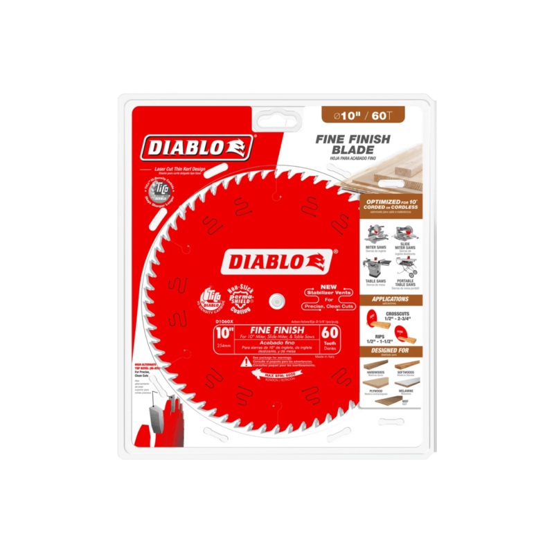 10 in. x 60 Tooth Fine Finish Saw Blade